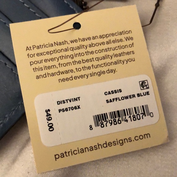 Patricia Nash Cassis Distressed Vintage Leather ID Card Case Safflower Blue NWT - Picture 6 of 16